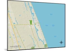 Political Map of Flagler Beach, FL-null-Mounted Art Print