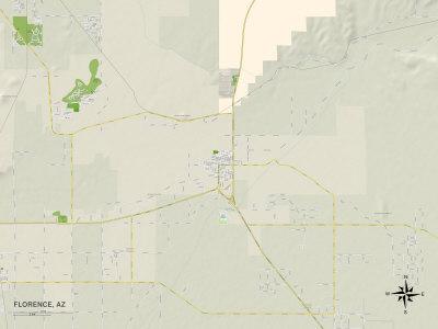 'Political Map of Florence, AZ' Prints  AllPosters.com