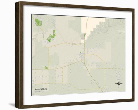 Political Map of Florence, AZ-null-Framed Art Print