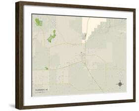 Political Map of Florence, AZ-null-Framed Art Print