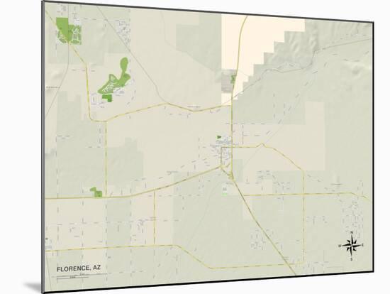 Political Map of Florence, AZ-null-Mounted Art Print