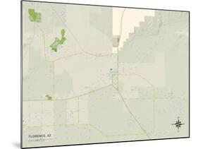 Political Map of Florence, AZ-null-Mounted Art Print