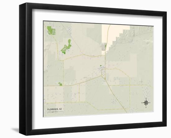 Political Map of Florence, AZ-null-Framed Art Print