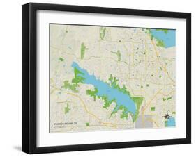 Political Map of Flower Mound, TX-null-Framed Art Print