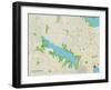 Political Map of Flower Mound, TX-null-Framed Art Print