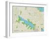 Political Map of Flower Mound, TX-null-Framed Art Print