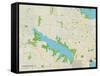 Political Map of Flower Mound, TX-null-Framed Stretched Canvas