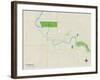 Political Map of Flushing, MI-null-Framed Art Print