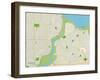 Political Map of Folsom, CA-null-Framed Art Print