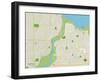 Political Map of Folsom, CA-null-Framed Art Print