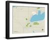 Political Map of Fontana, WI-null-Framed Art Print