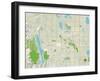 Political Map of Fort Collins, CO-null-Framed Art Print