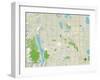 Political Map of Fort Collins, CO-null-Framed Art Print