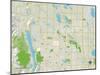 Political Map of Fort Collins, CO-null-Mounted Art Print