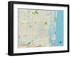 Political Map of Fort Lauderdale, FL-null-Framed Art Print