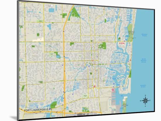 Political Map of Fort Lauderdale, FL-null-Mounted Art Print