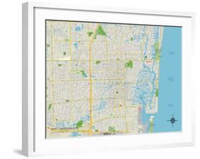 Political Map of Fort Lauderdale, FL-null-Framed Art Print