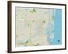 Political Map of Fort Lauderdale, FL-null-Framed Art Print