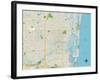 Political Map of Fort Lauderdale, FL-null-Framed Art Print