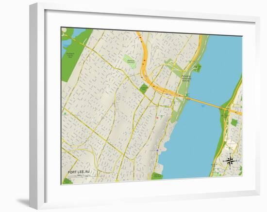 Political Map of Fort Lee, NJ-null-Framed Art Print