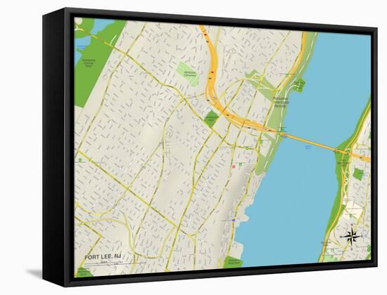 Political Map of Fort Lee, NJ-null-Framed Stretched Canvas