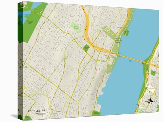 Political Map of Fort Lee, NJ-null-Stretched Canvas