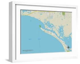 Political Map of Fort Myers Beach, FL-null-Framed Art Print