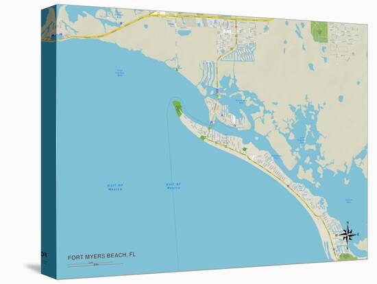 Political Map of Fort Myers Beach, FL-null-Stretched Canvas