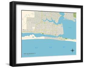 Political Map of Fort Walton Beach, FL-null-Framed Art Print