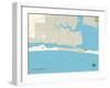 Political Map of Fort Walton Beach, FL-null-Framed Art Print