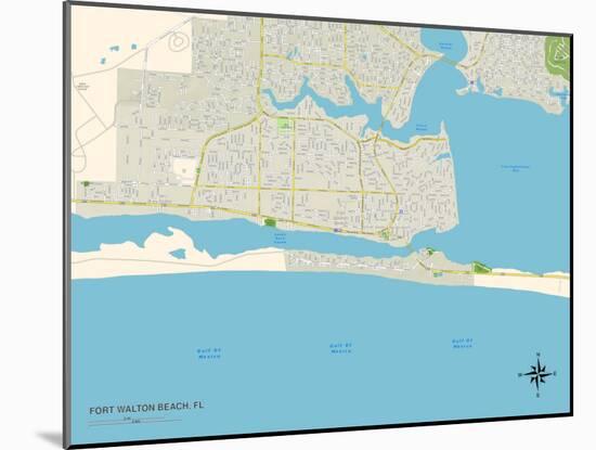 Political Map of Fort Walton Beach, FL-null-Mounted Art Print