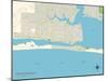 Political Map of Fort Walton Beach, FL-null-Mounted Art Print