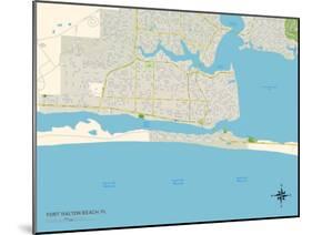 Political Map of Fort Walton Beach, FL-null-Mounted Art Print