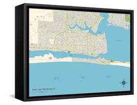 Political Map of Fort Walton Beach, FL-null-Framed Stretched Canvas