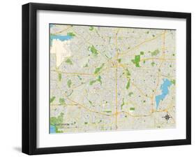 Political Map of Fort Worth, TX-null-Framed Art Print