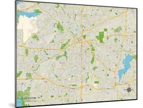 Political Map of Fort Worth, TX-null-Mounted Art Print
