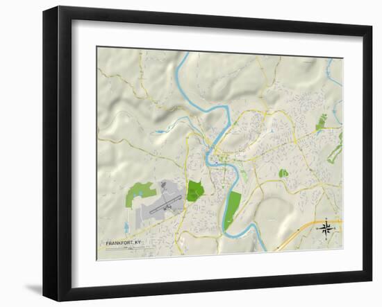 Political Map of Frankfort, KY-null-Framed Art Print