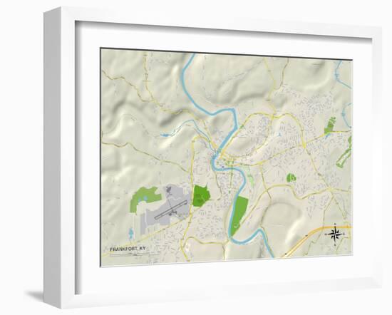 Political Map of Frankfort, KY-null-Framed Art Print