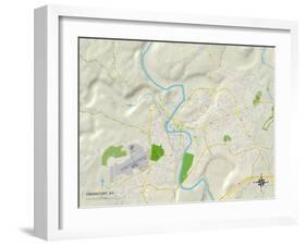 Political Map of Frankfort, KY-null-Framed Art Print