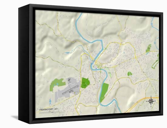 Political Map of Frankfort, KY-null-Framed Stretched Canvas