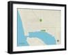 Political Map of Frankfort, MI-null-Framed Art Print