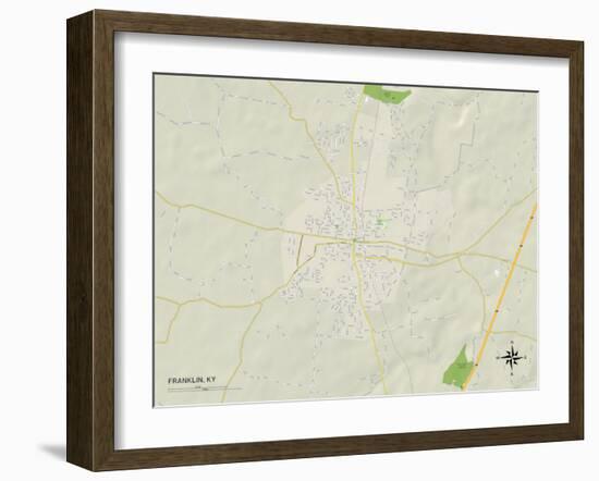 Political Map of Franklin, KY-null-Framed Art Print