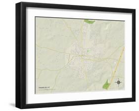 Political Map of Franklin, KY-null-Framed Art Print