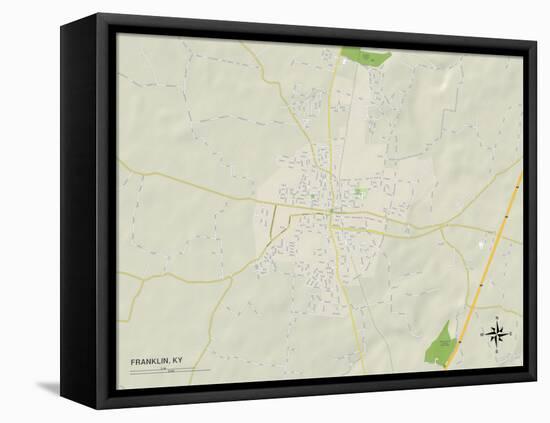 Political Map of Franklin, KY-null-Framed Stretched Canvas