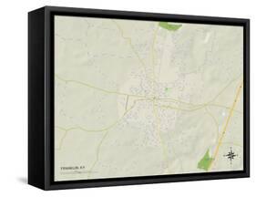 Political Map of Franklin, KY-null-Framed Stretched Canvas