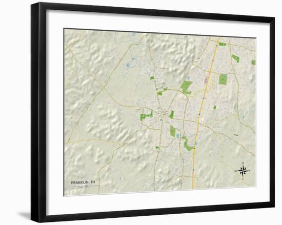 Political Map of Franklin, TN-null-Framed Art Print