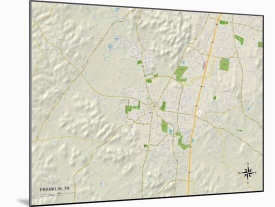 Political Map of Franklin, TN-null-Mounted Art Print