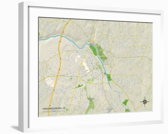 Political Map of Fredericksburg, VA-null-Framed Art Print