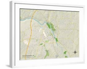 Political Map of Fredericksburg, VA-null-Framed Art Print