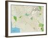 Political Map of Fremont, CA-null-Framed Art Print